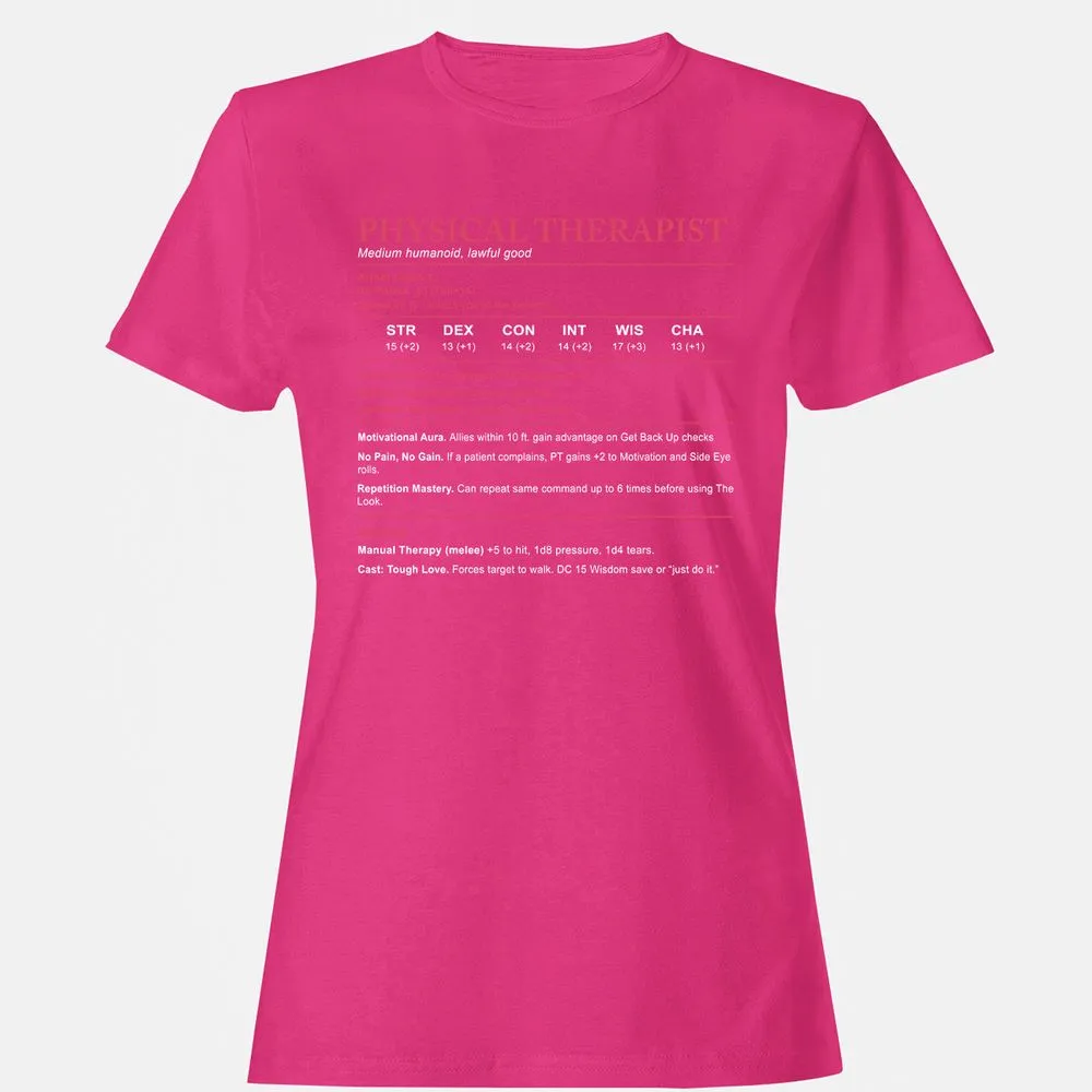 Physical Therapist Stats Women's T-Shirt - Heliconia - 6