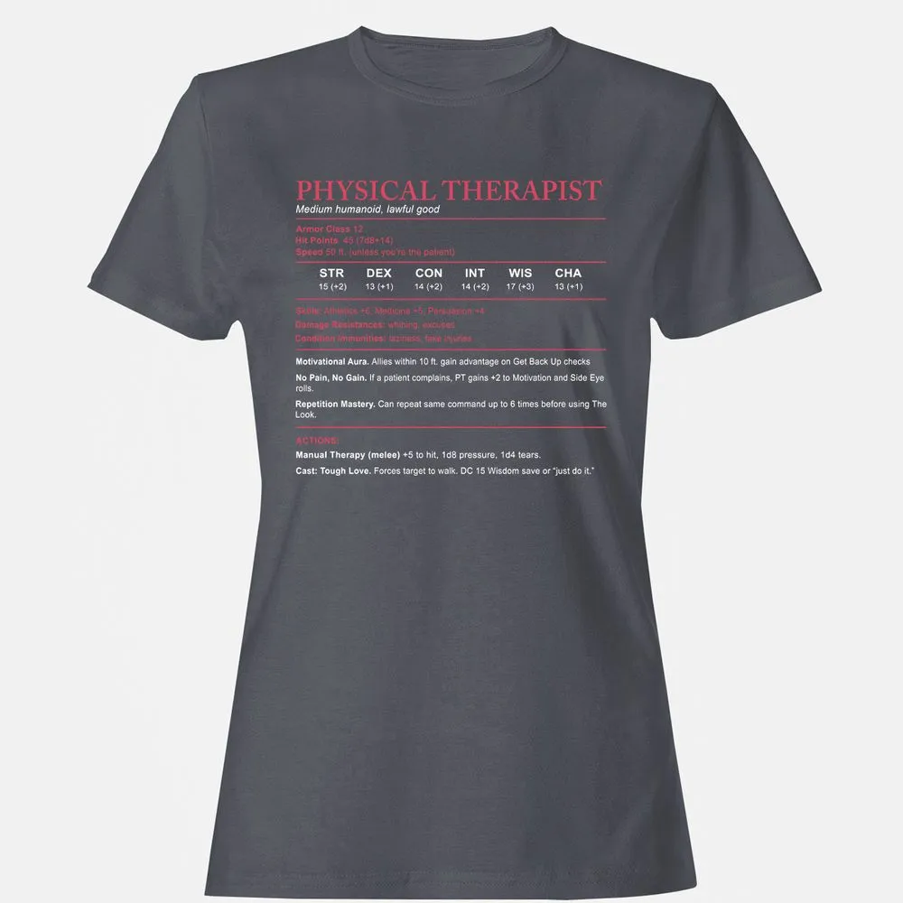 Physical Therapist Stats Women's T-Shirt - Dark Heather - 5