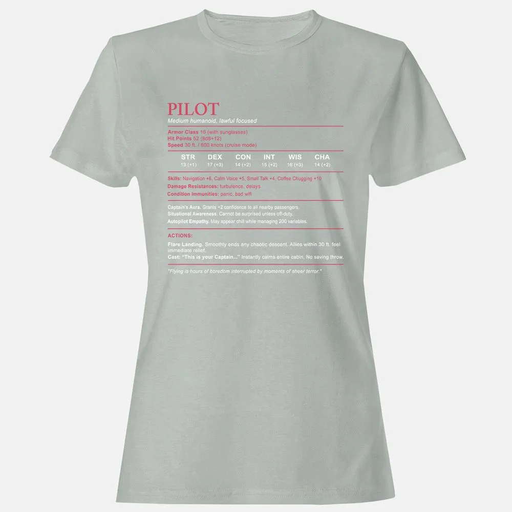 Pilot Stats Women's T-Shirt - Ash - 2
