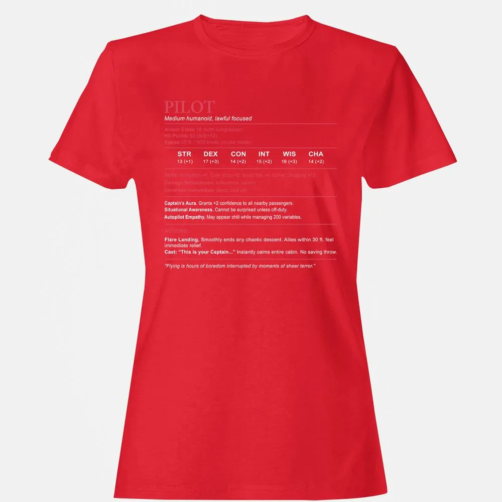 Pilot Stats Women's T-Shirt - Red - 13