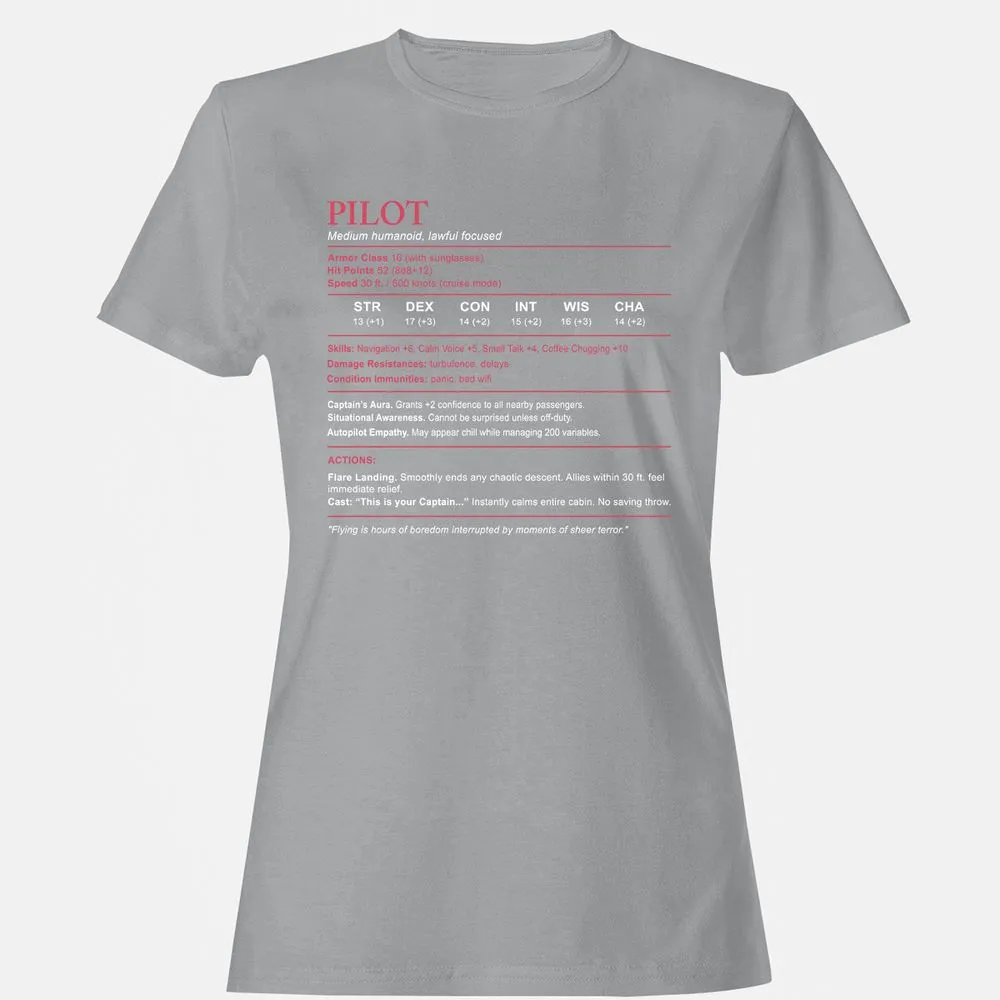Pilot Stats Women's T-Shirt - Sport Grey - 15