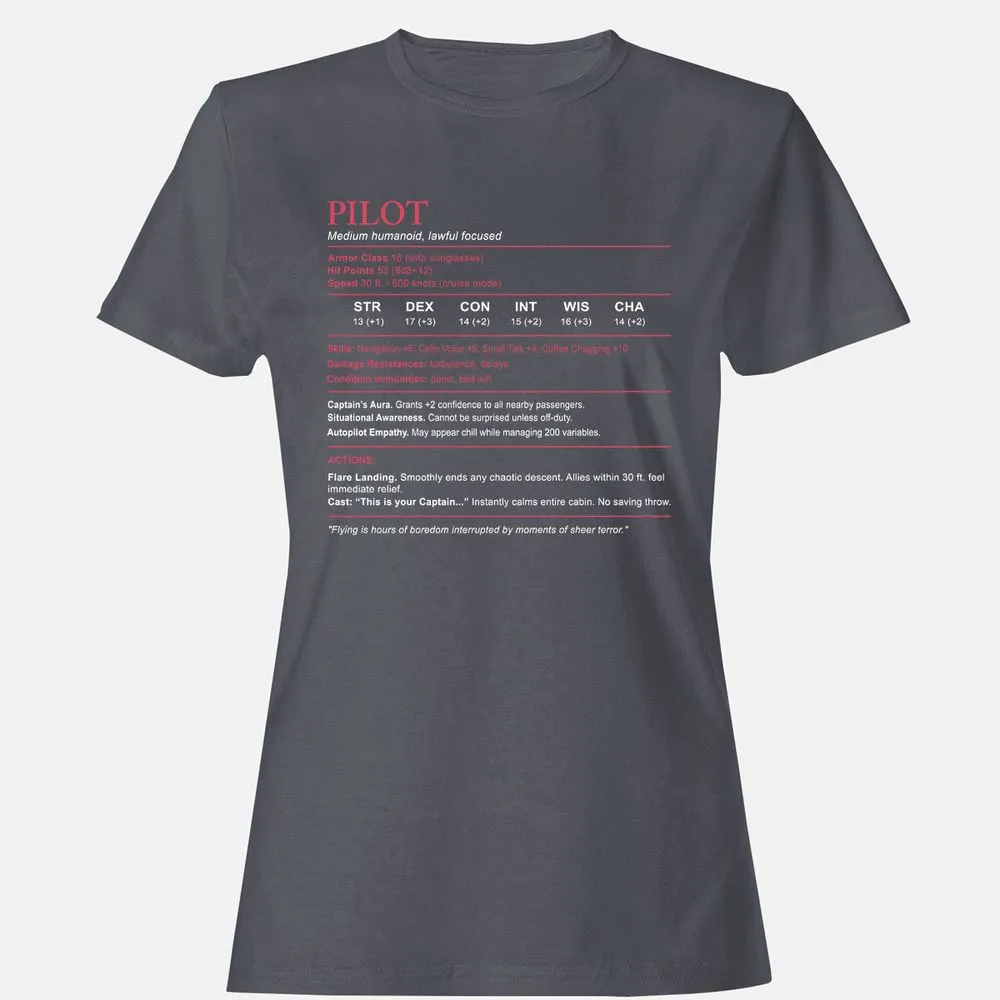 Pilot Stats Women's T-Shirt - Dark Heather - 5
