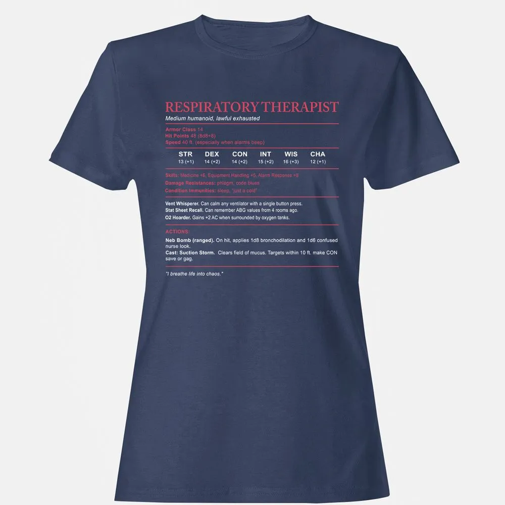 Respiratory Therapist Women's T-Shirt - Navy - 10