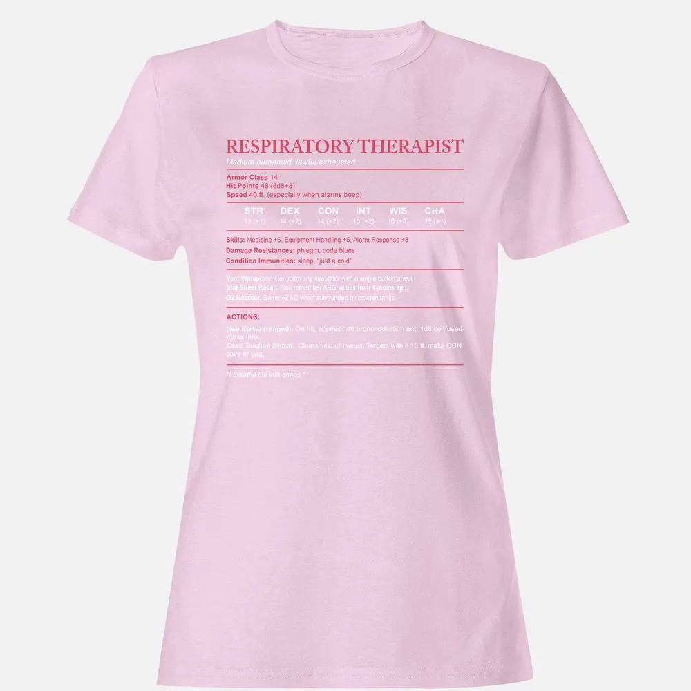 Respiratory Therapist Women's T-Shirt - Light Pink - 9