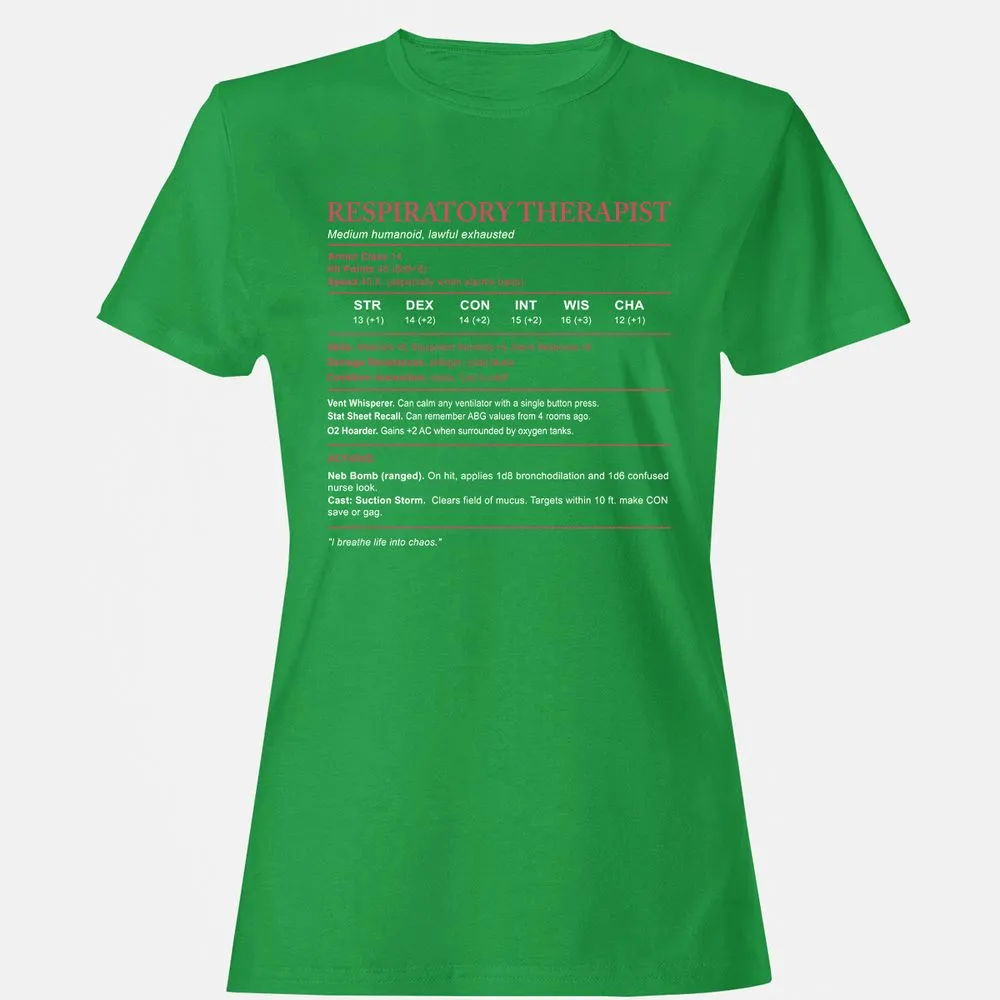 Respiratory Therapist Women's T-Shirt - Irish Green - 7