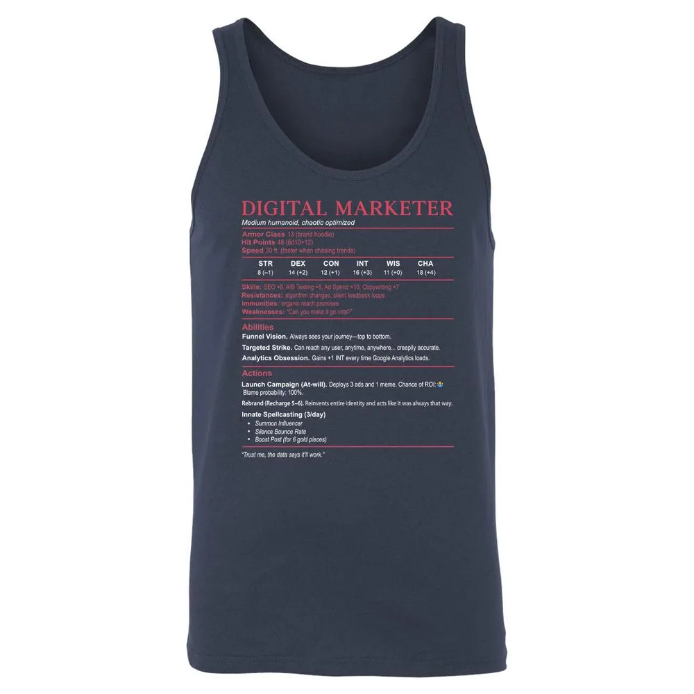 Digital Marketer Stats Unisex Jersey Tank - Navy - 2