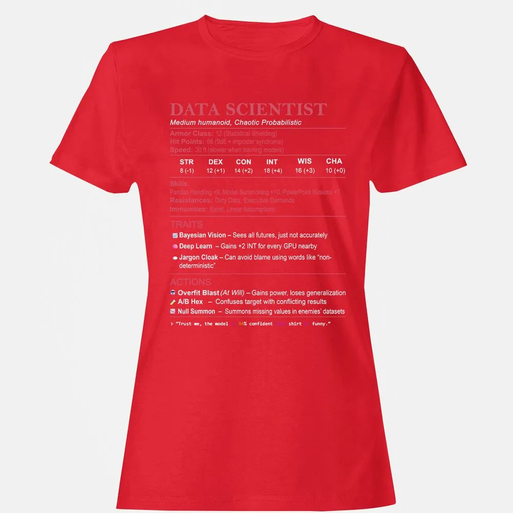 Data Scientist Stats Women's T-Shirt - Red - 13