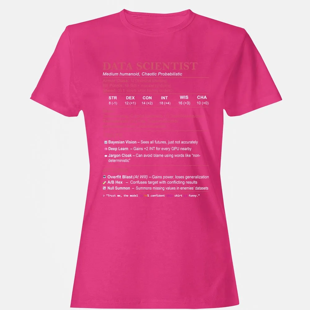 Data Scientist Stats Women's T-Shirt - Heliconia - 6