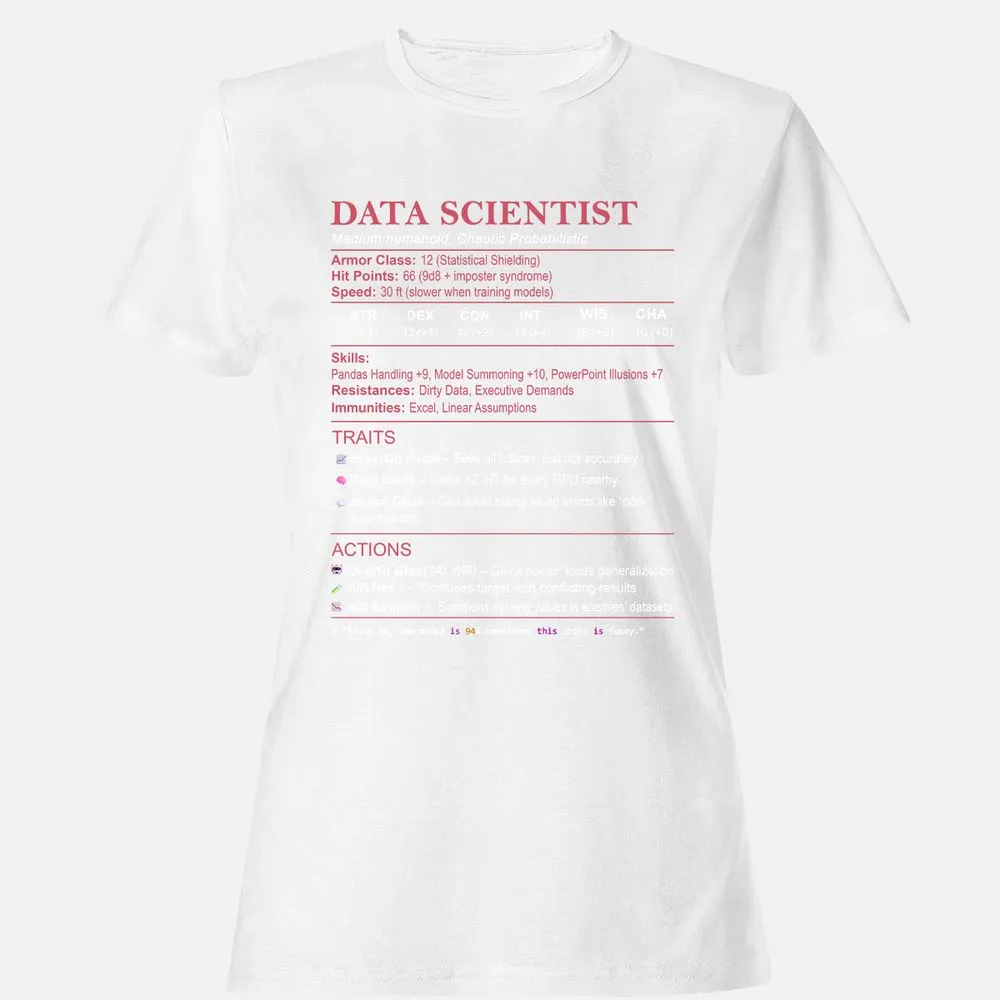 Data Scientist Stats Women's T-Shirt - White - 16