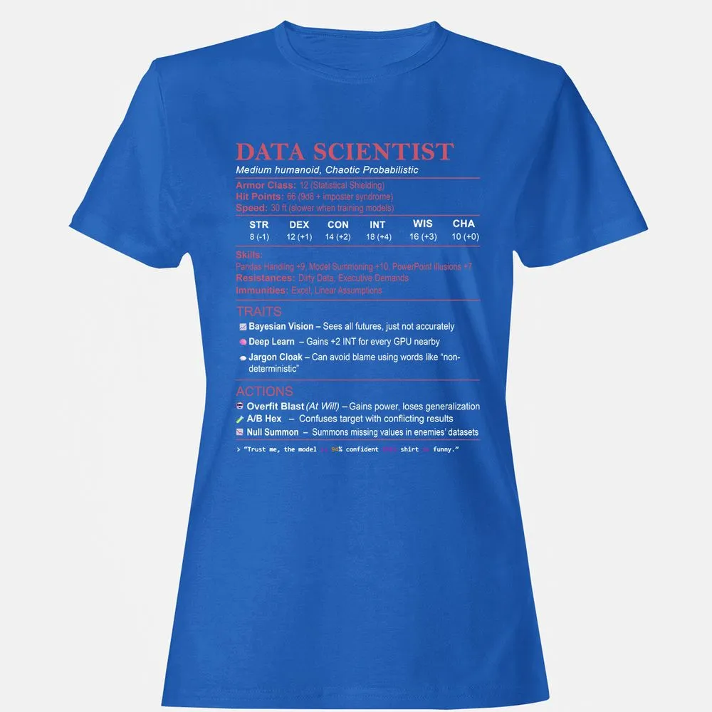 Data Scientist Stats Women's T-Shirt - Royal - 14