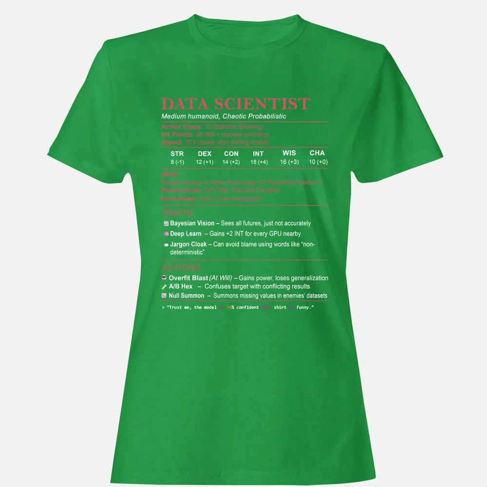 Data Scientist Stats Women's T-Shirt - Irish Green - 7