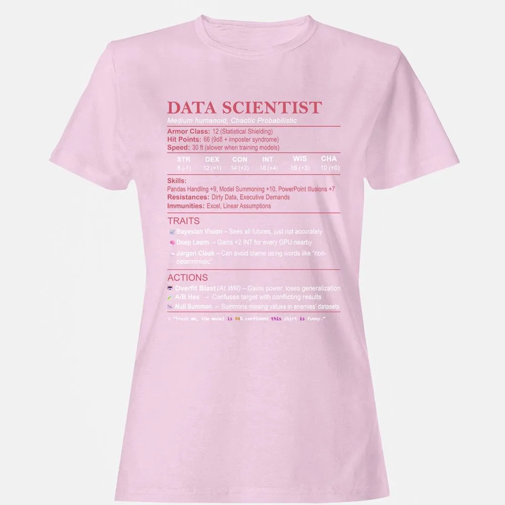 Data Scientist Stats Women's T-Shirt - Light Pink - 9