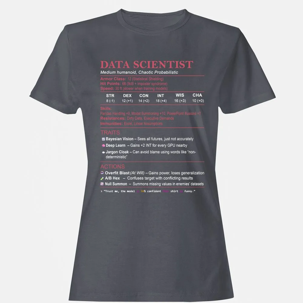 Data Scientist Stats Women's T-Shirt - Dark Heather - 5