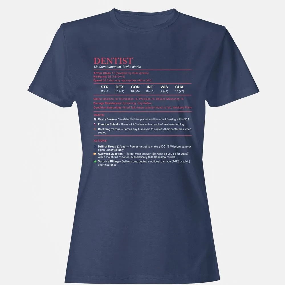 Dentist Stats Women's T-Shirt - Navy - 10