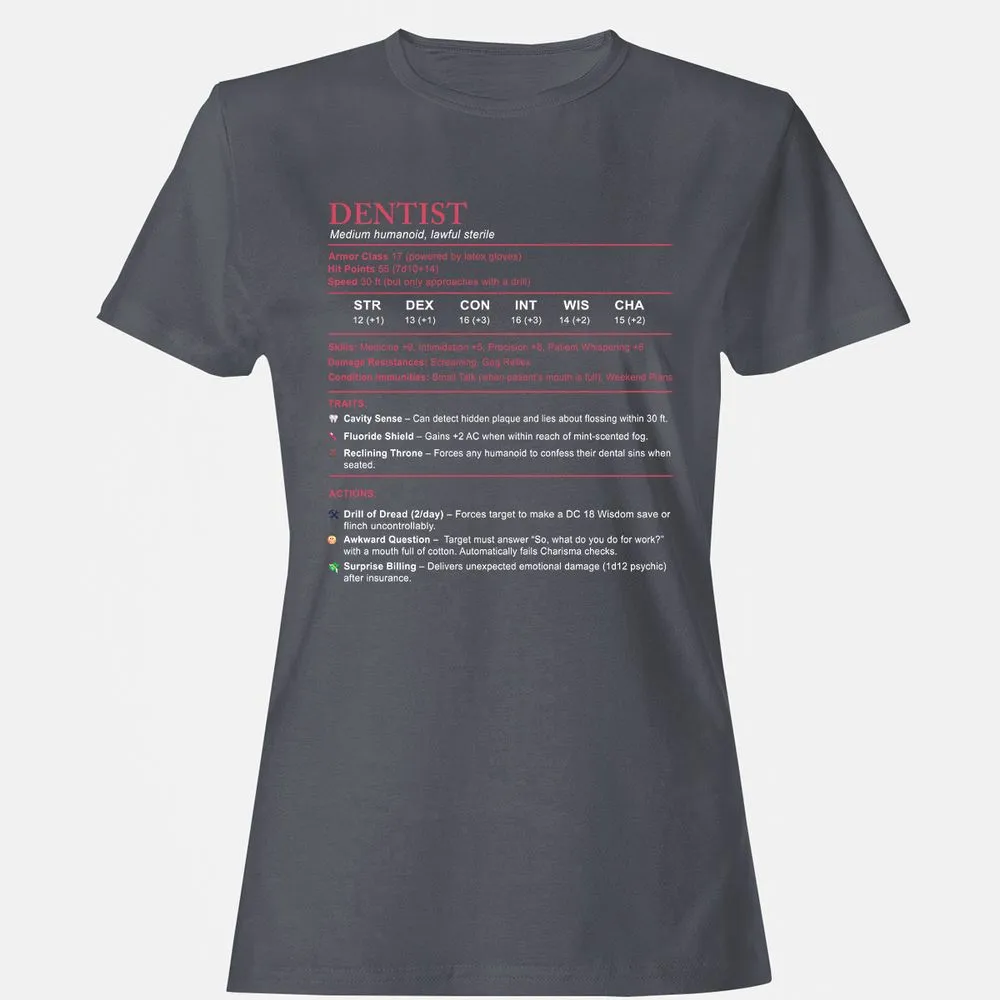 Dentist Stats Women's T-Shirt - Dark Heather - 5