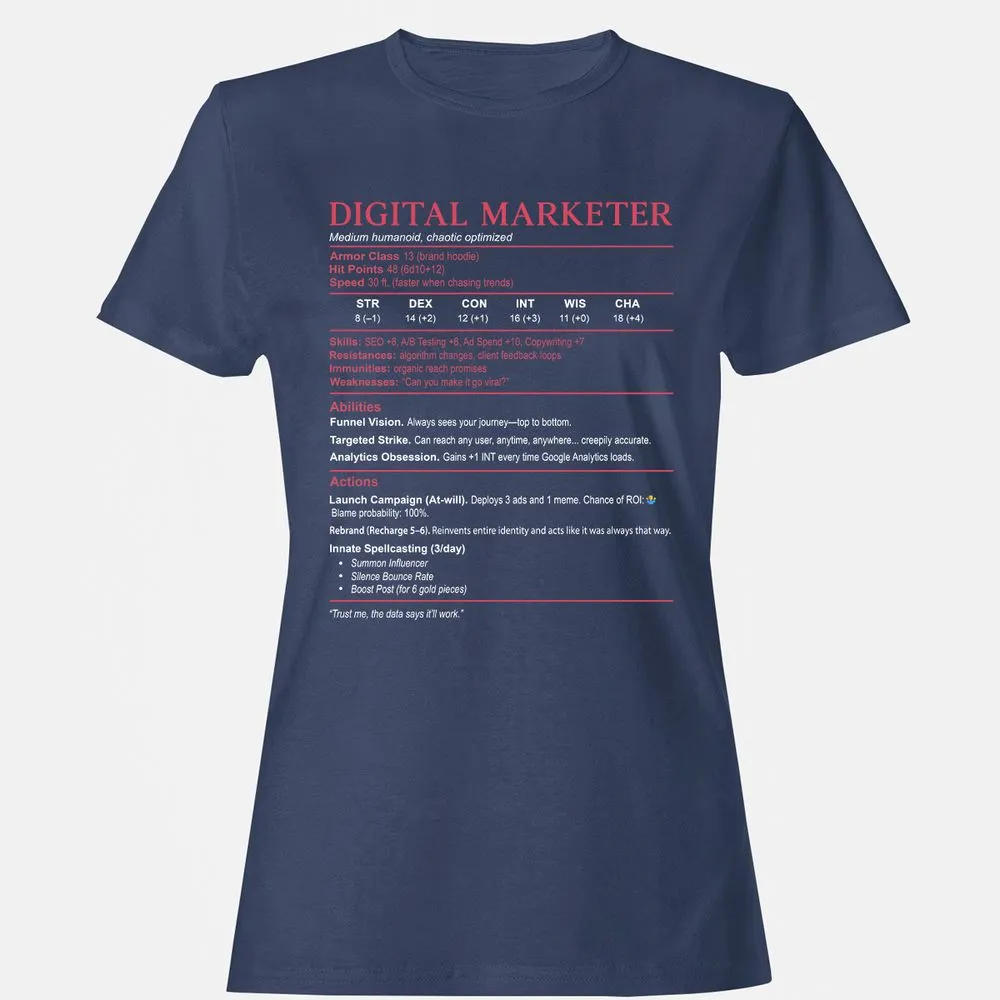 Digital Marketer Stats Women's T-Shirt - Navy - 10