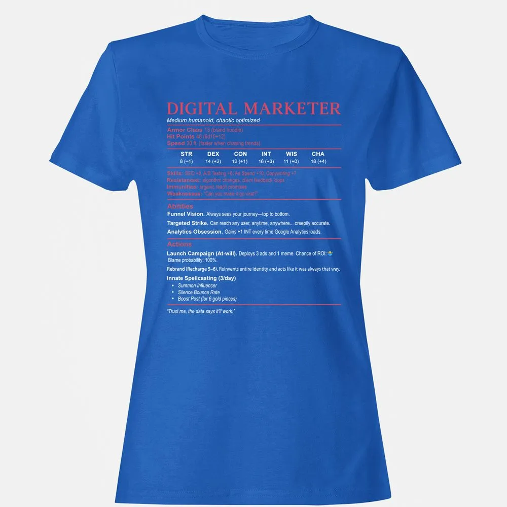 Digital Marketer Stats Women's T-Shirt - Royal - 14