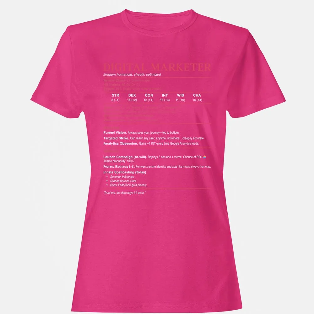 Digital Marketer Stats Women's T-Shirt - Heliconia - 6
