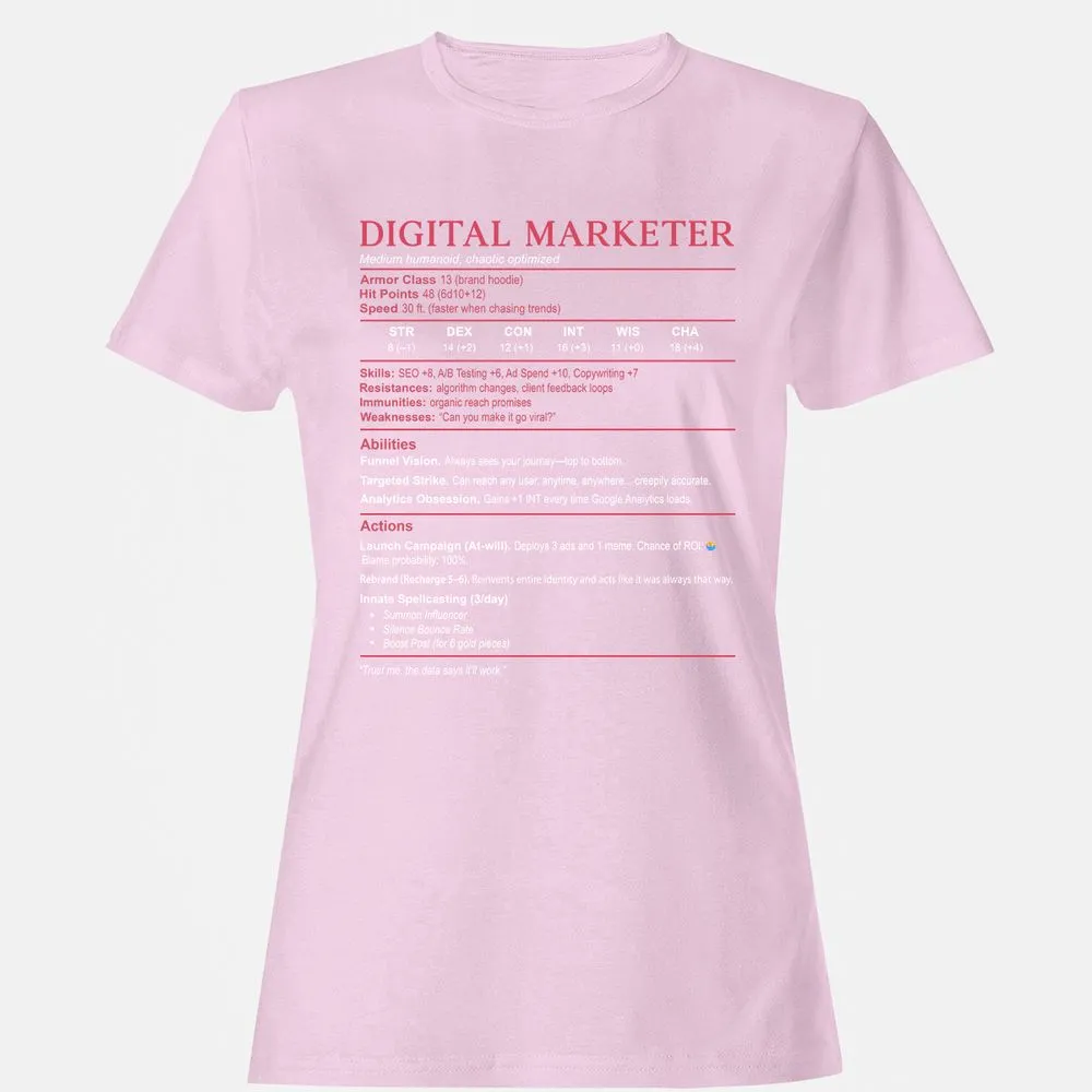 Digital Marketer Stats Women's T-Shirt - Light Pink - 9