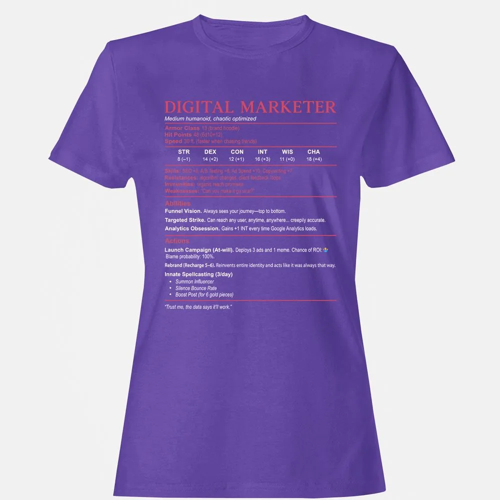 Digital Marketer Stats Women's T-Shirt - Purple - 12