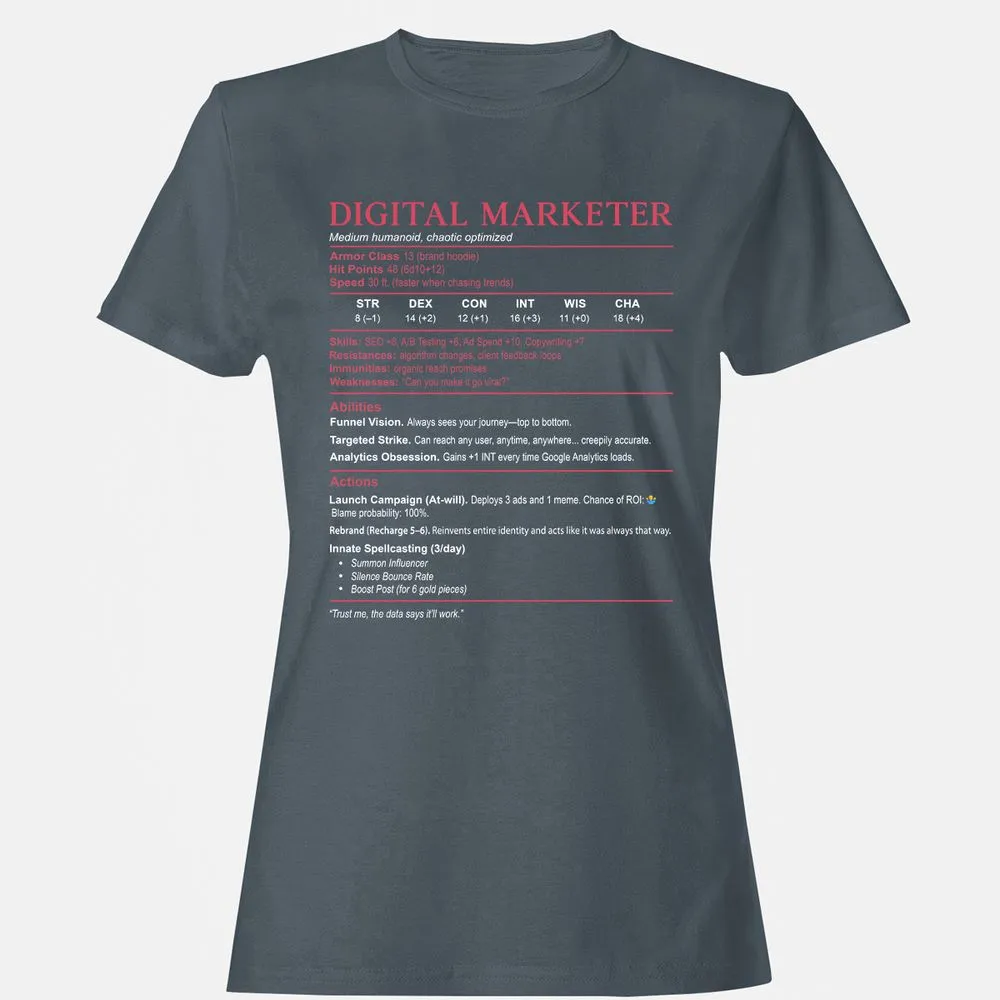 Digital Marketer Stats Women's T-Shirt - Charcoal - 3