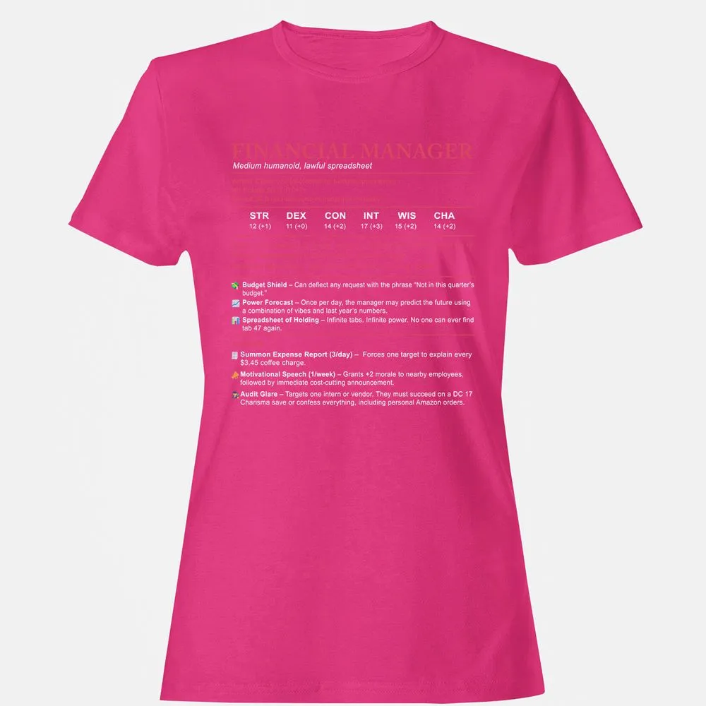 Financial Manager Stats Women's T-Shirt - Heliconia - 6