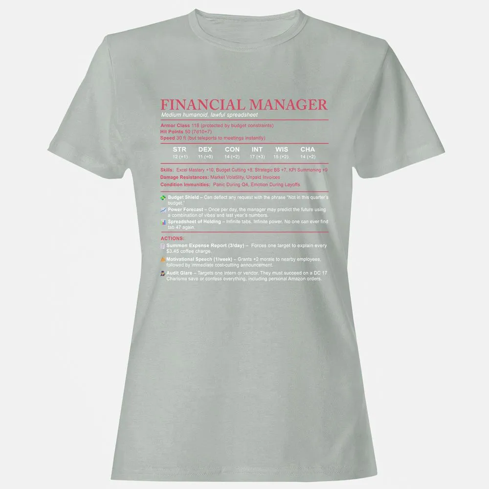Financial Manager Stats Women's T-Shirt - Ash - 2