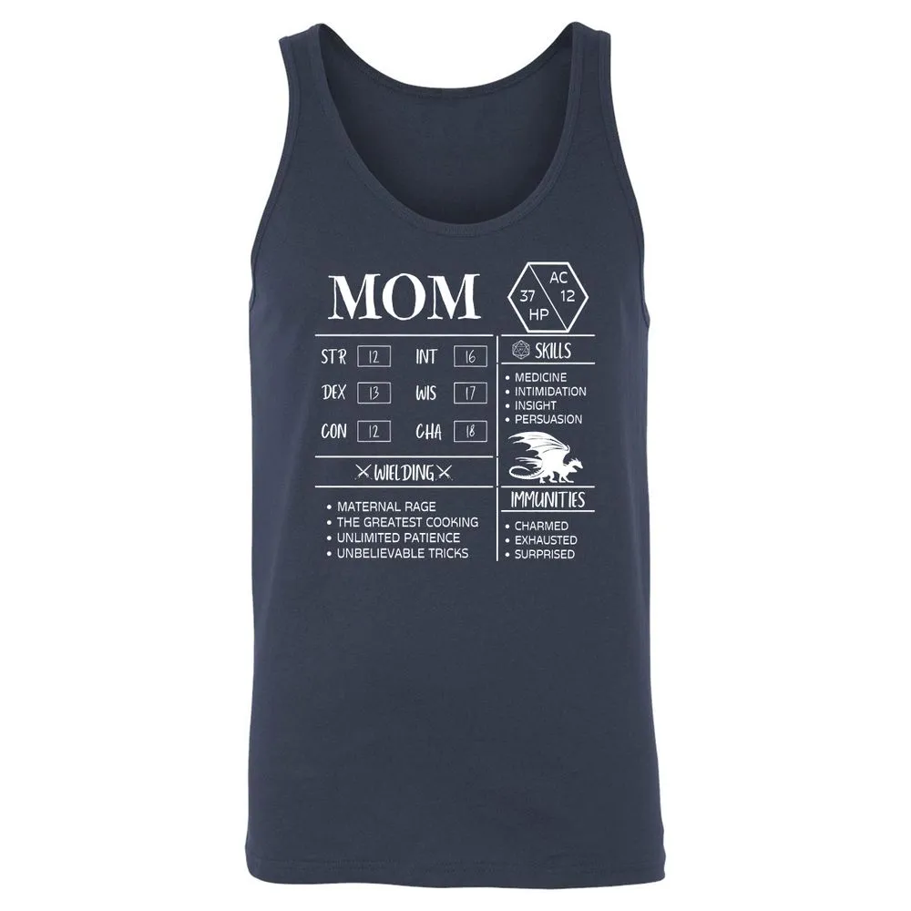 Mom Stats 2 Unisex Jersey Tank - Navy - 2