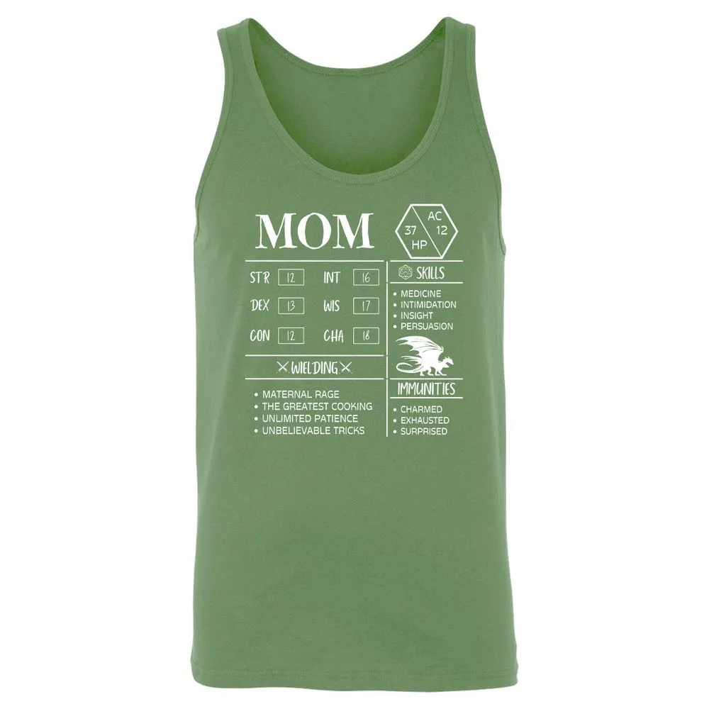 Mom Stats 2 Unisex Jersey Tank - Leaf - 10