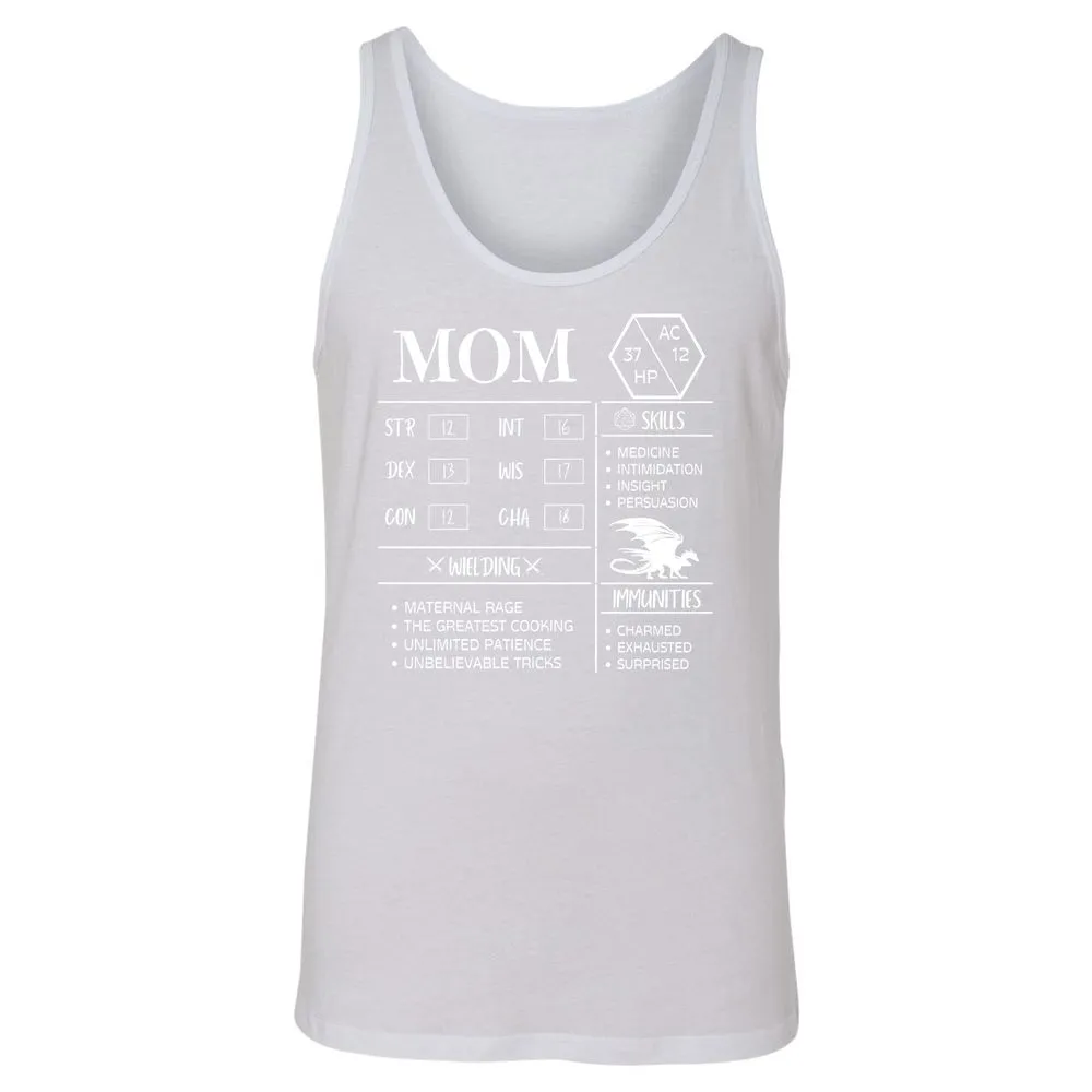 Mom Stats 2 Unisex Jersey Tank - White - 14