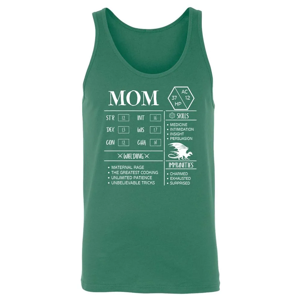 Mom Stats 2 Unisex Jersey Tank - Kelly - 9