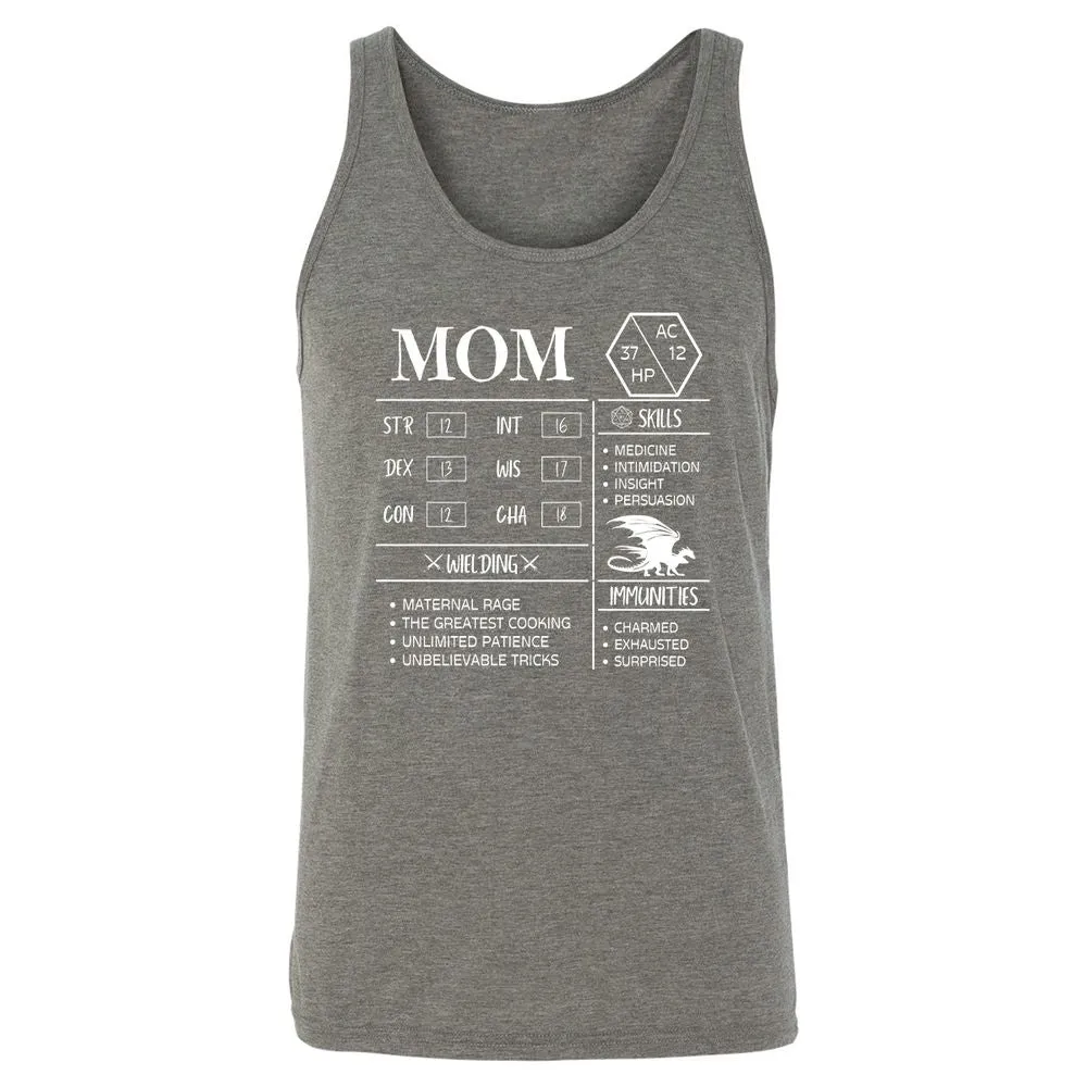 Mom Stats 2 Unisex Jersey Tank - Grey Triblend - 8