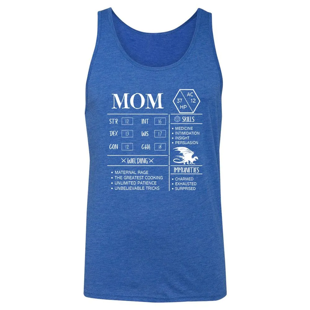 Mom Stats 2 Unisex Jersey Tank - True Royal Triblend - 12