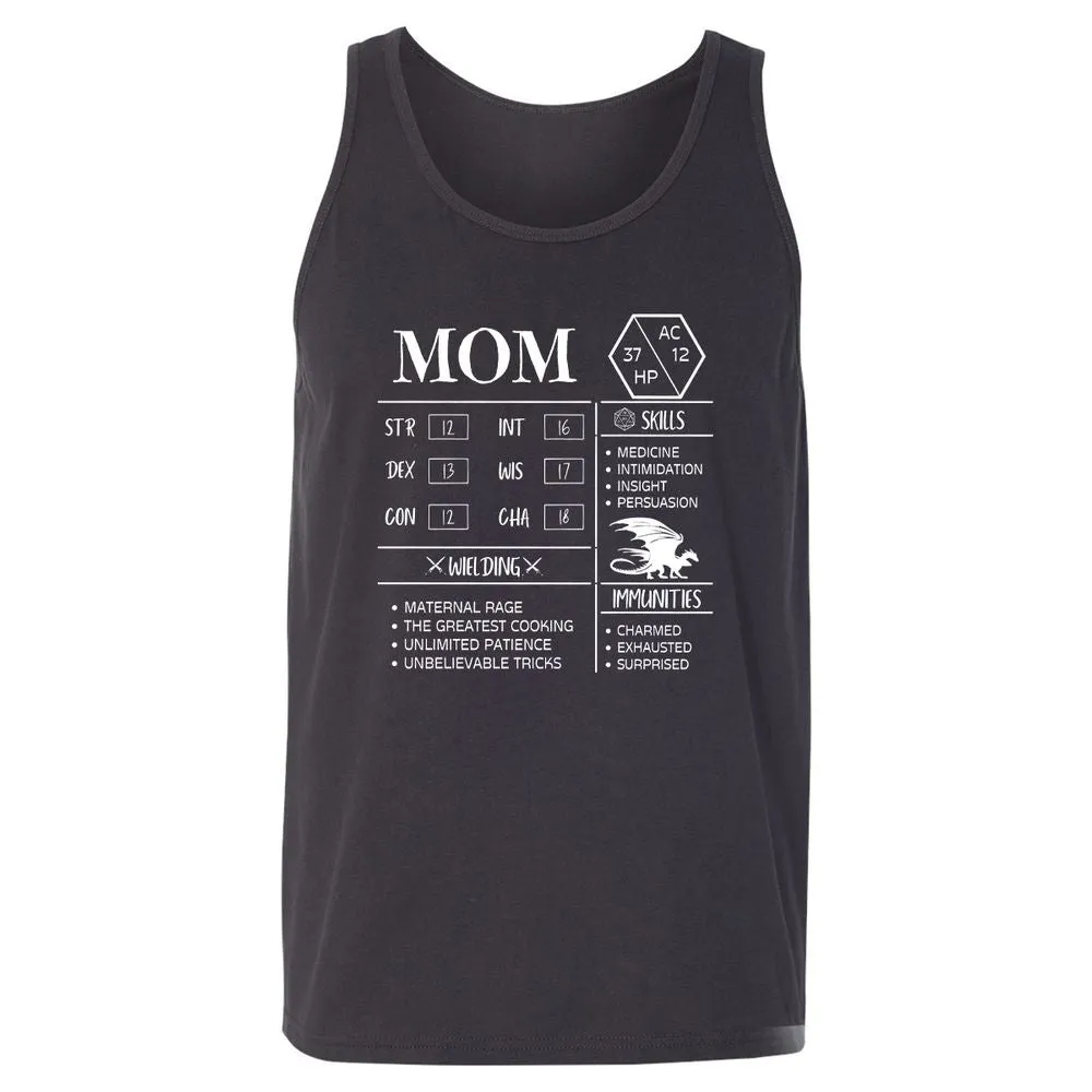 Mom Stats 2 Unisex Jersey Tank - Dark Grey - 7