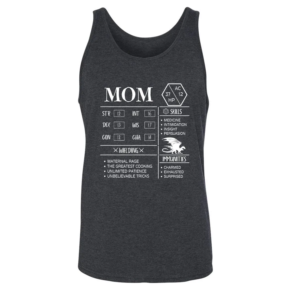 Mom Stats 2 Unisex Jersey Tank - Dark Grey Heather - 6