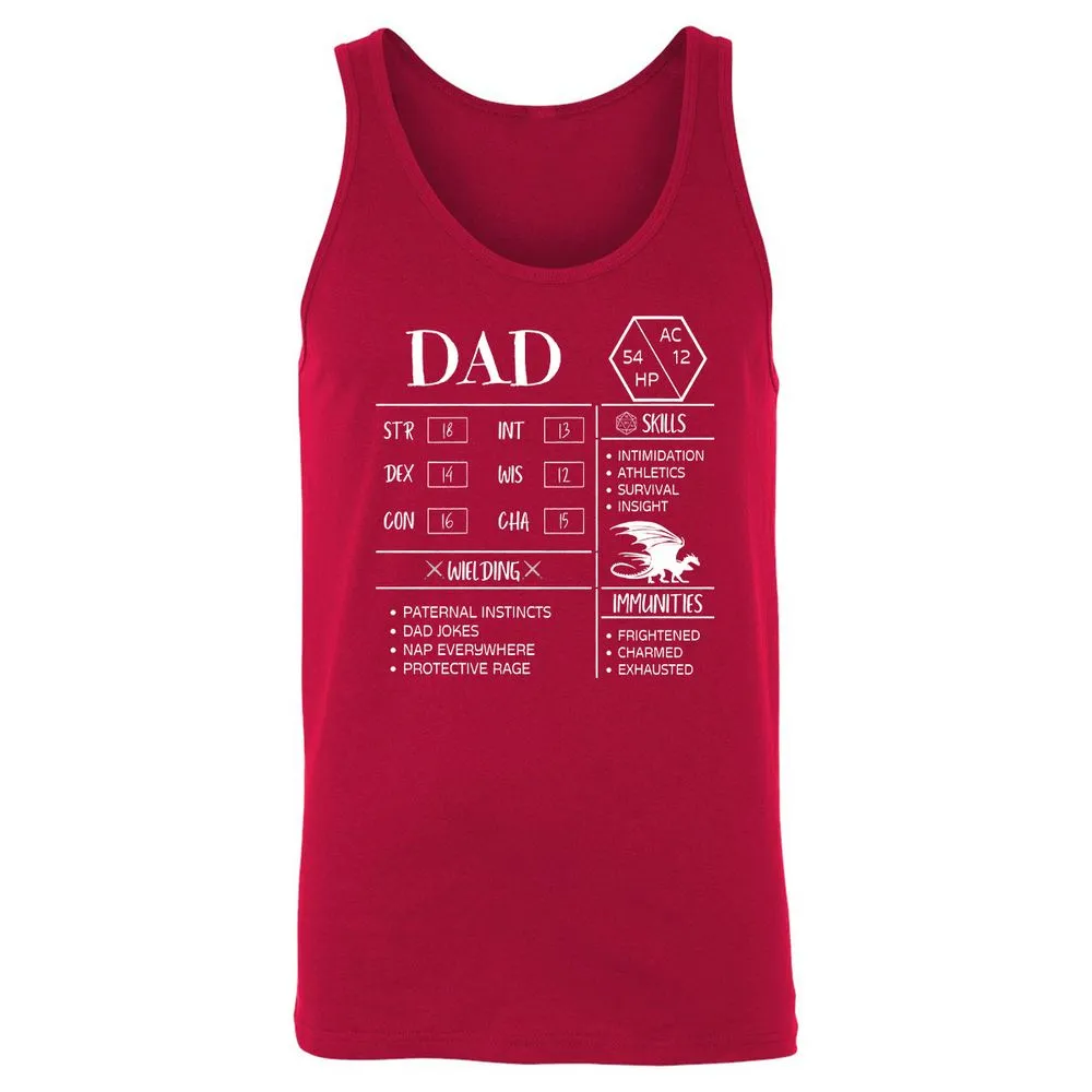 Dad Stats 2 Unisex Jersey Tank - Red - 11