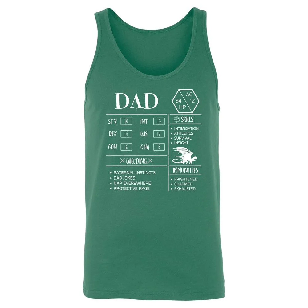 Dad Stats 2 Unisex Jersey Tank - Kelly - 9