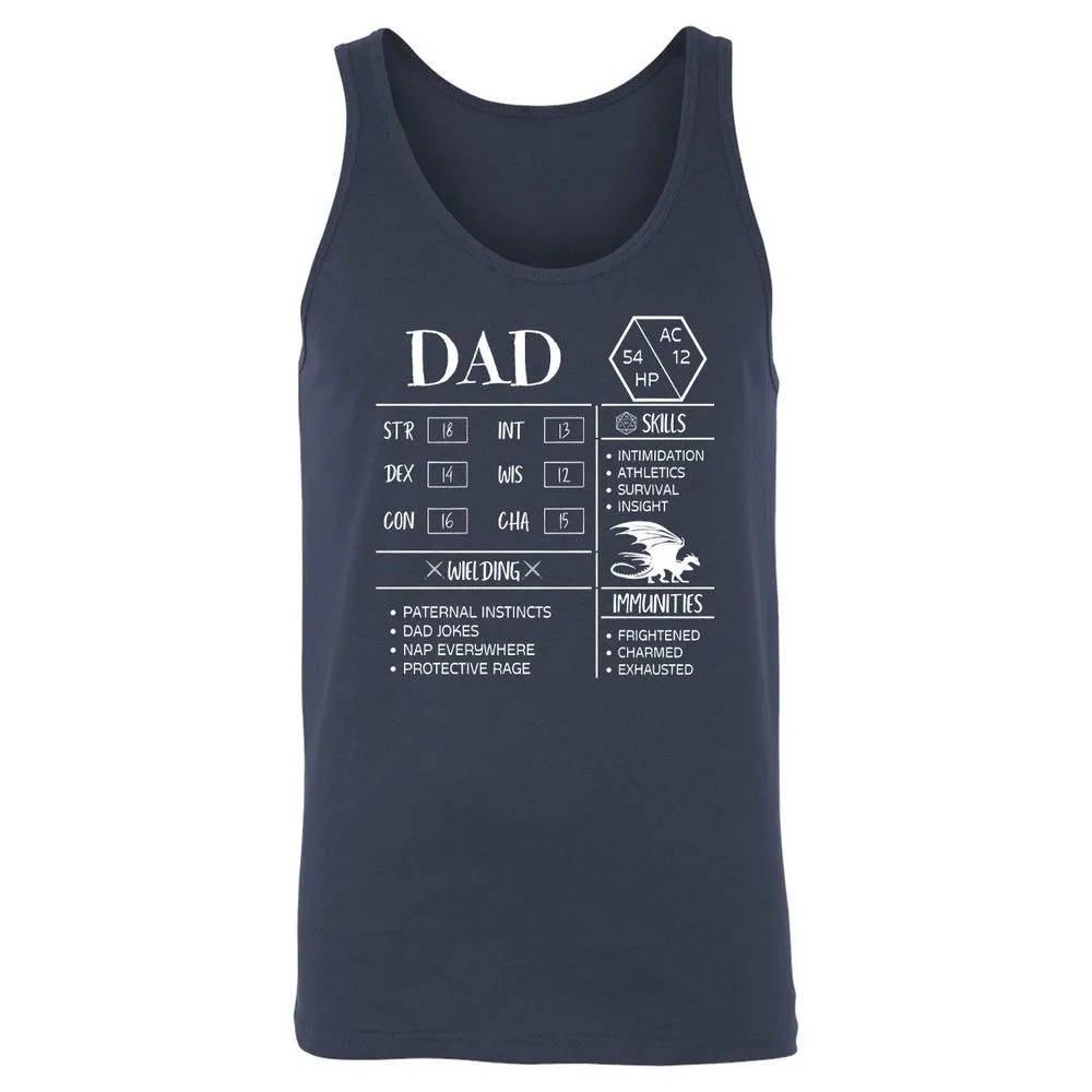 Dad Stats 2 Unisex Jersey Tank - Navy - 2