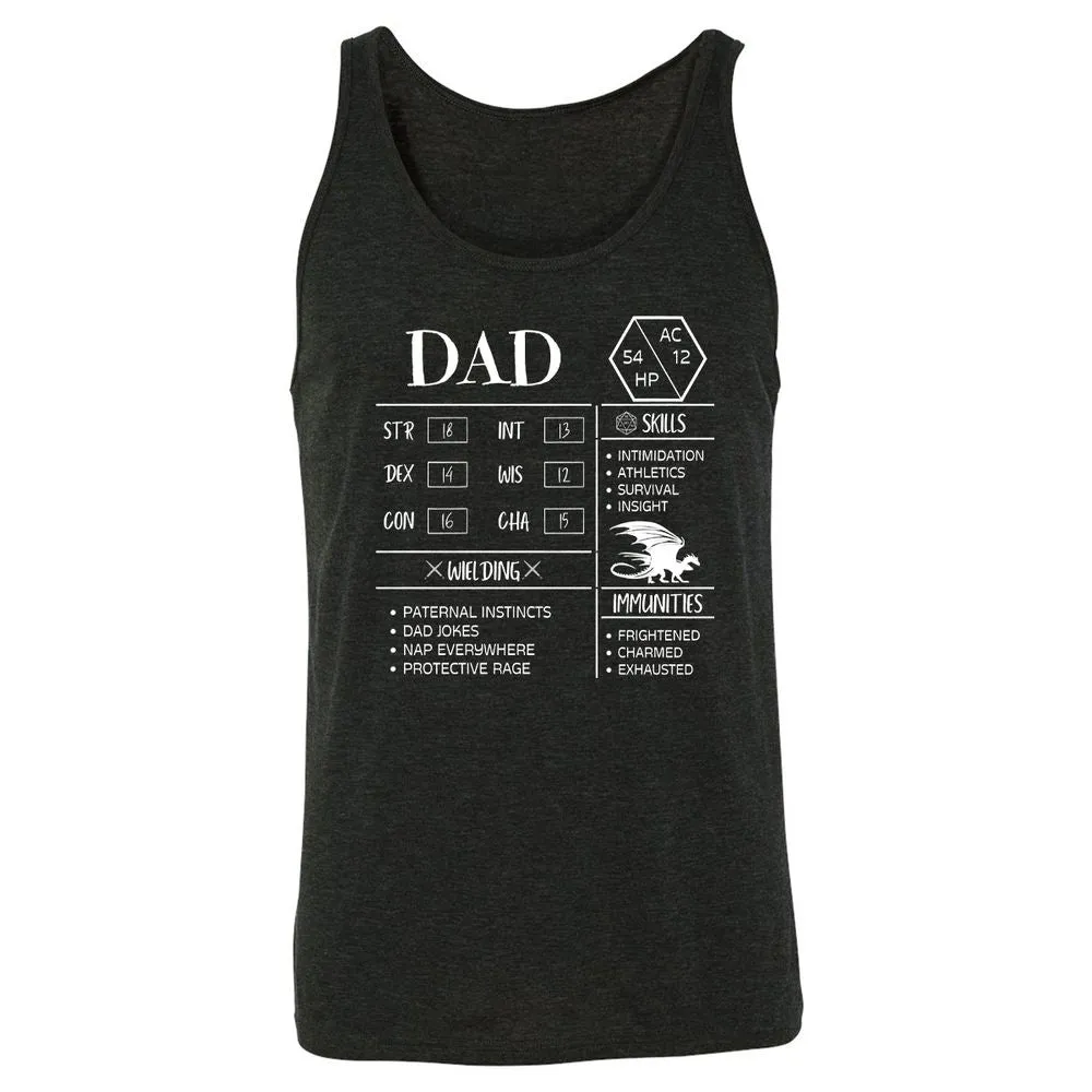 Dad Stats 2 Unisex Jersey Tank - Charcoal Black Triblend - 5