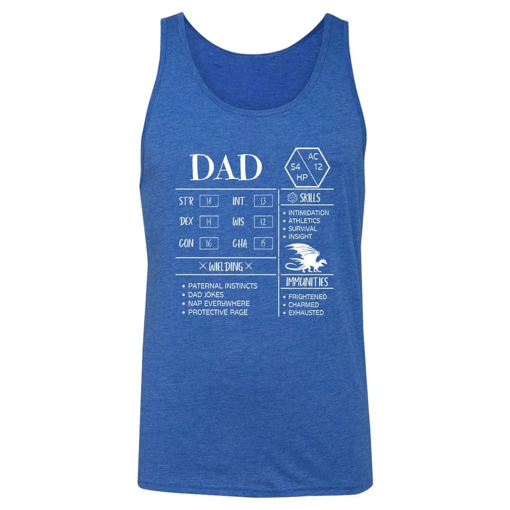 Dad Stats 2 Unisex Jersey Tank - True Royal Triblend - 12