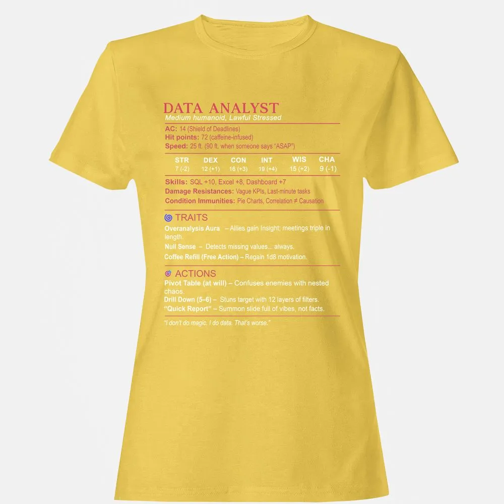 Data Analyst Stats Women's T-Shirt - Daisy - 4