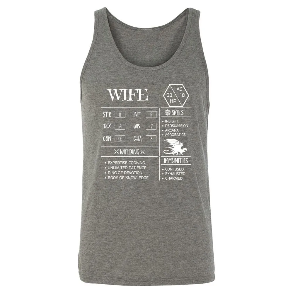 Wife Stats 2 Unisex Jersey Tank - Grey Triblend - 8