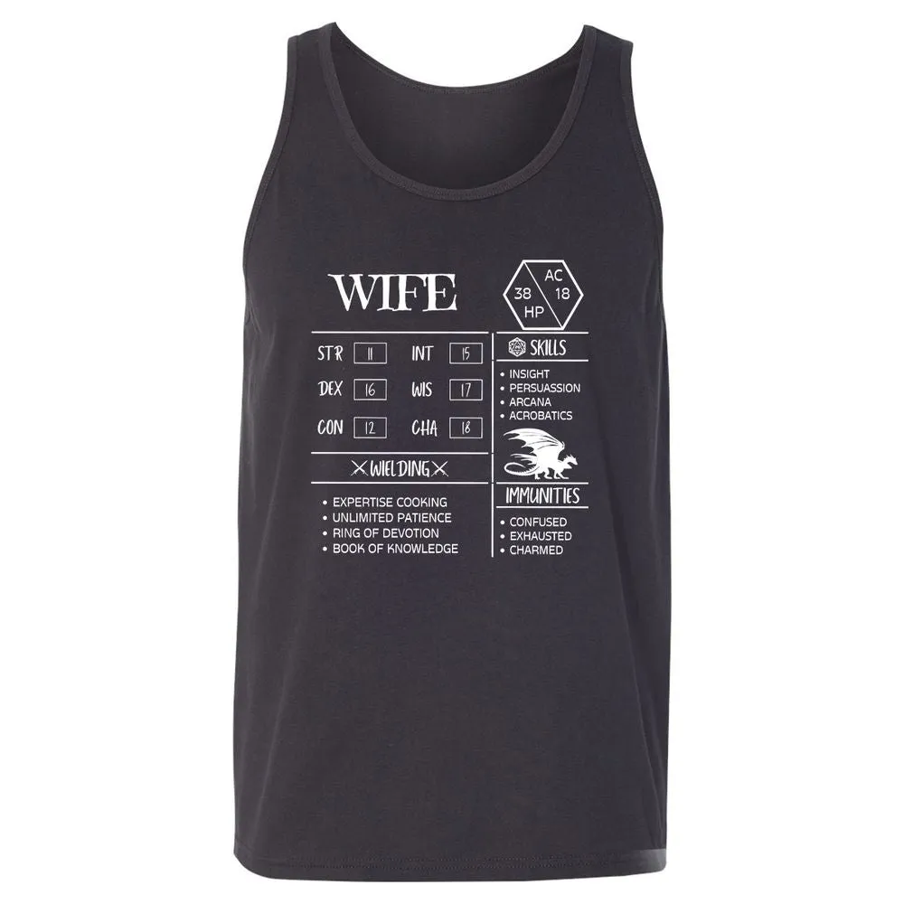 Wife Stats 2 Unisex Jersey Tank - Dark Grey - 7