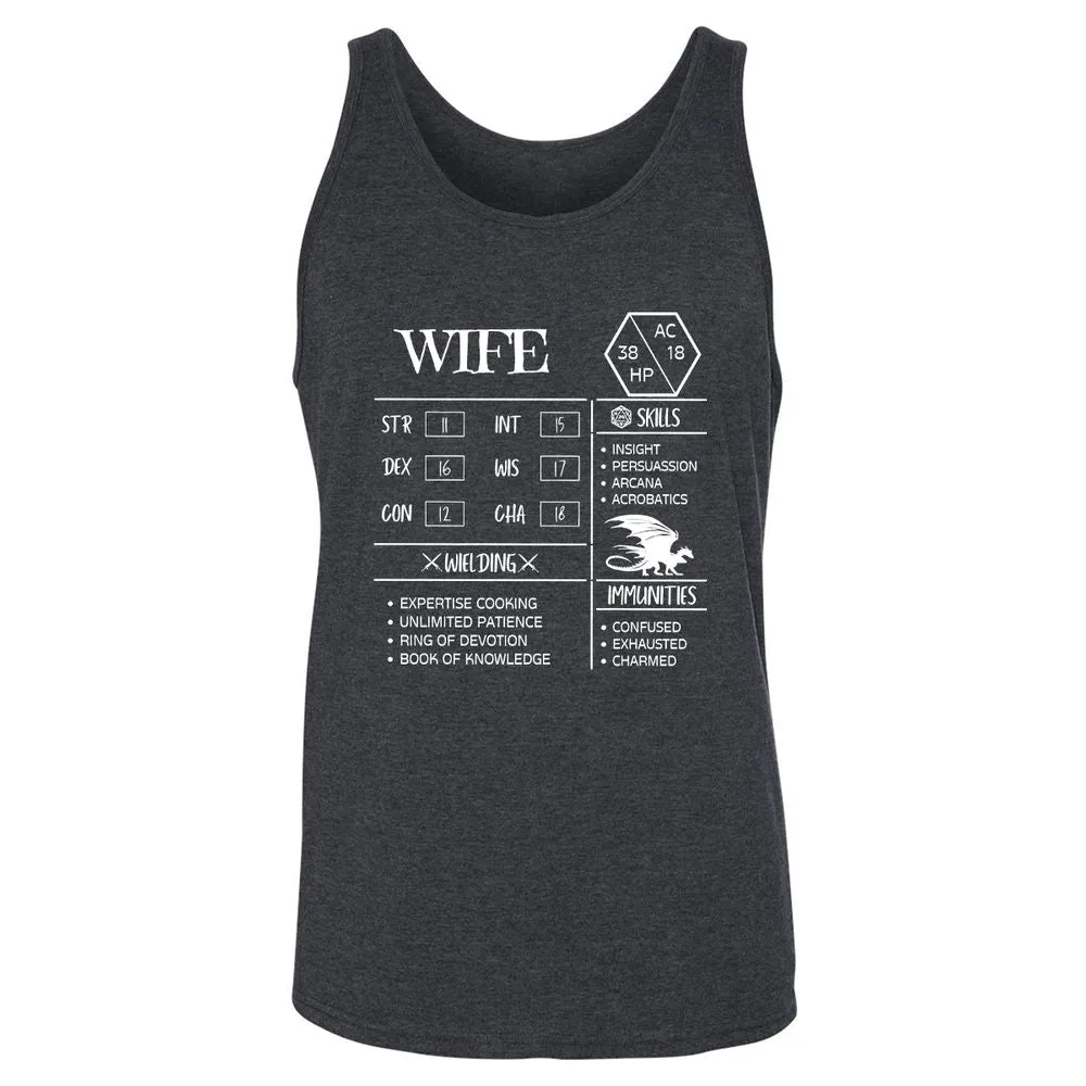 Wife Stats 2 Unisex Jersey Tank - Dark Grey Heather - 6