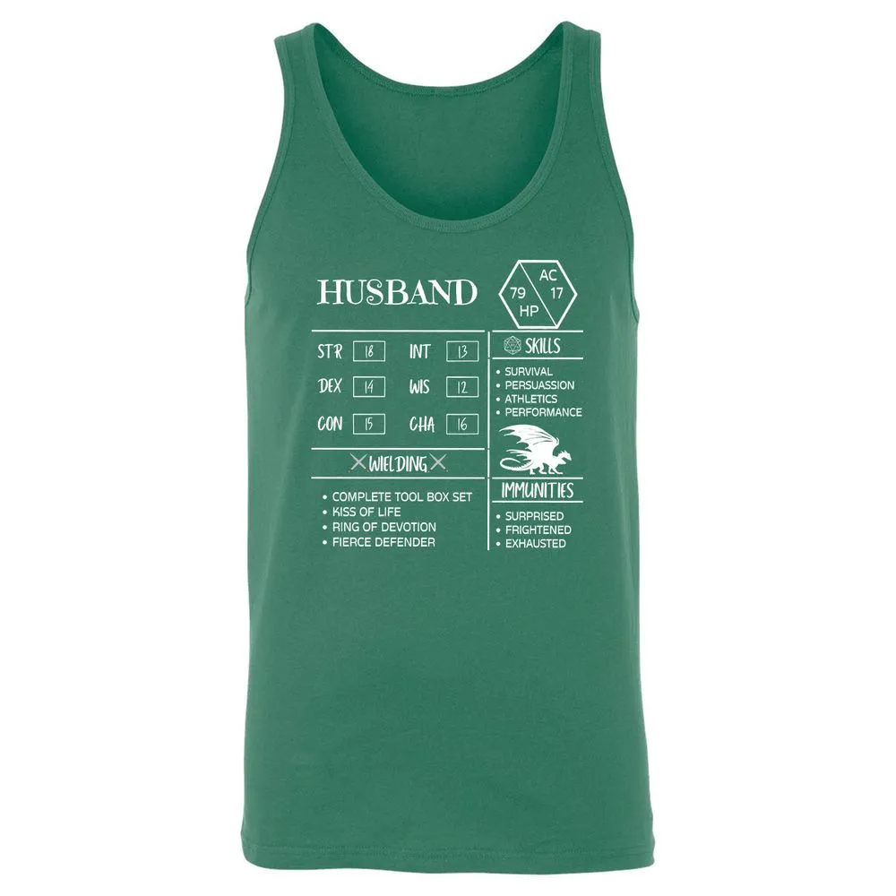 Husband Stats 2 Unisex Jersey Tank - Kelly - 9