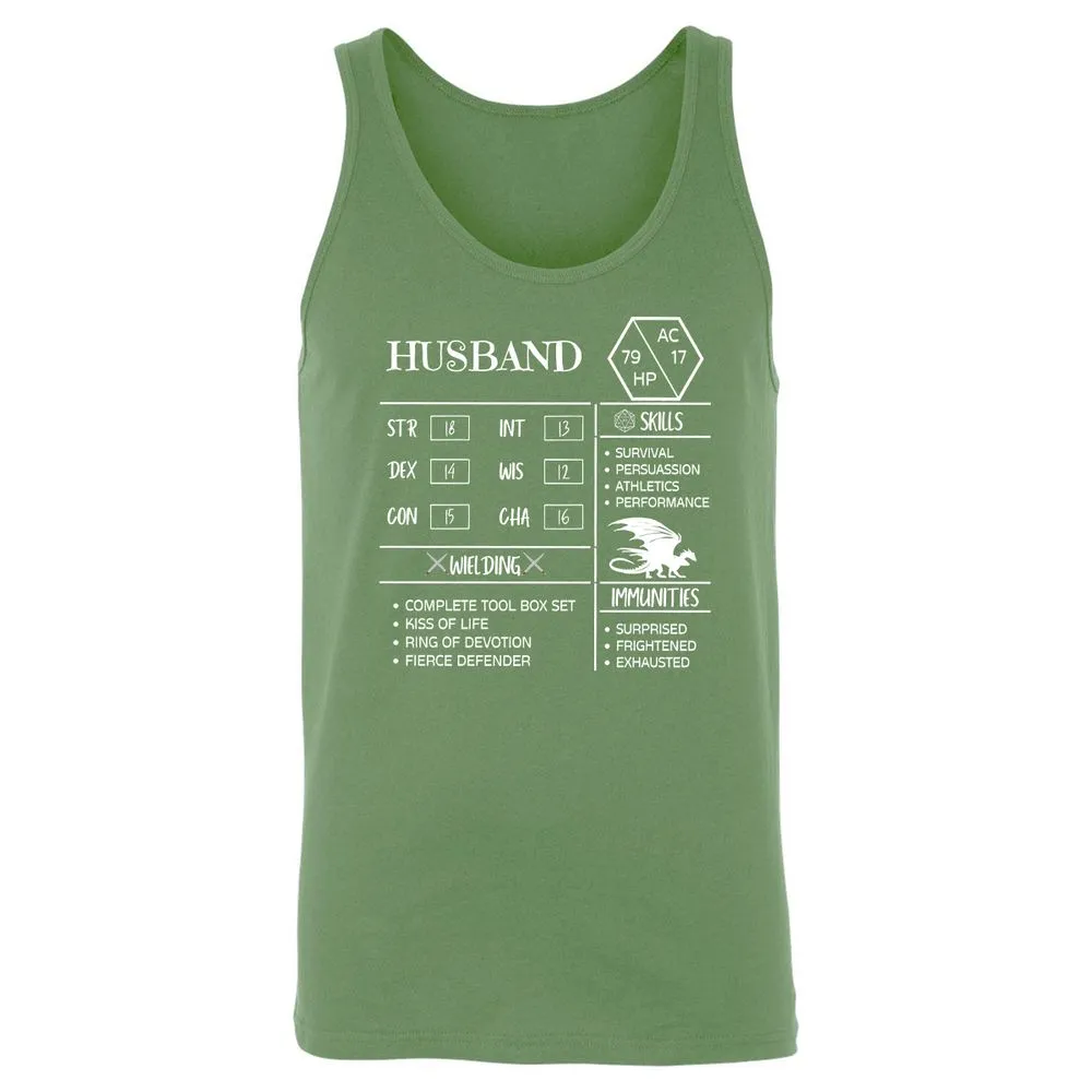 Husband Stats 2 Unisex Jersey Tank - Leaf - 10