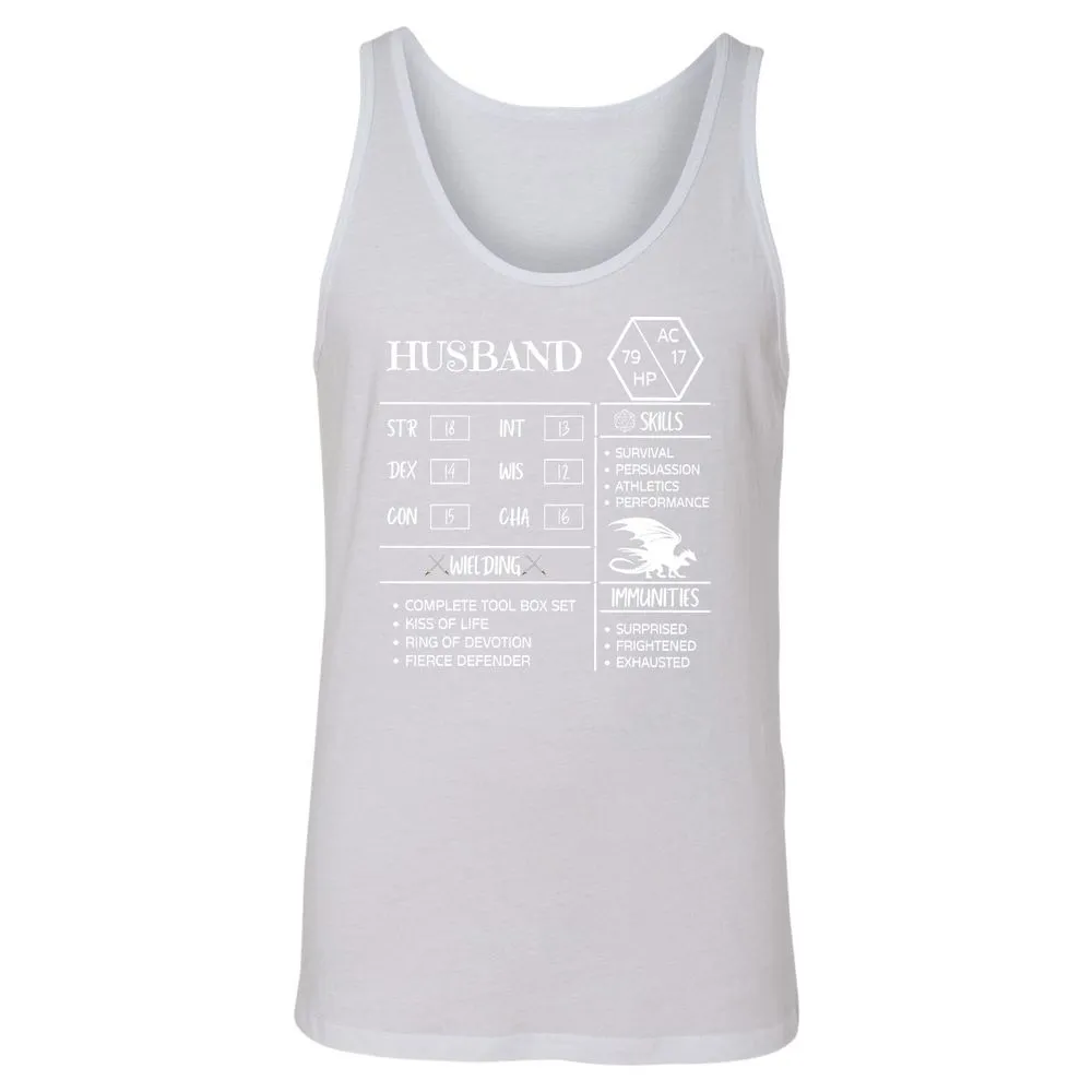Husband Stats 2 Unisex Jersey Tank - White - 14