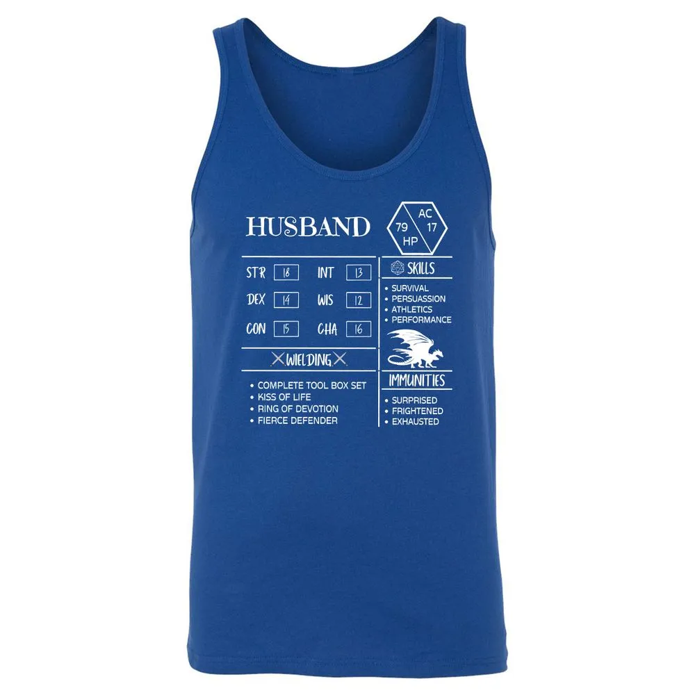 Husband Stats 2 Unisex Jersey Tank - True Royal - 13