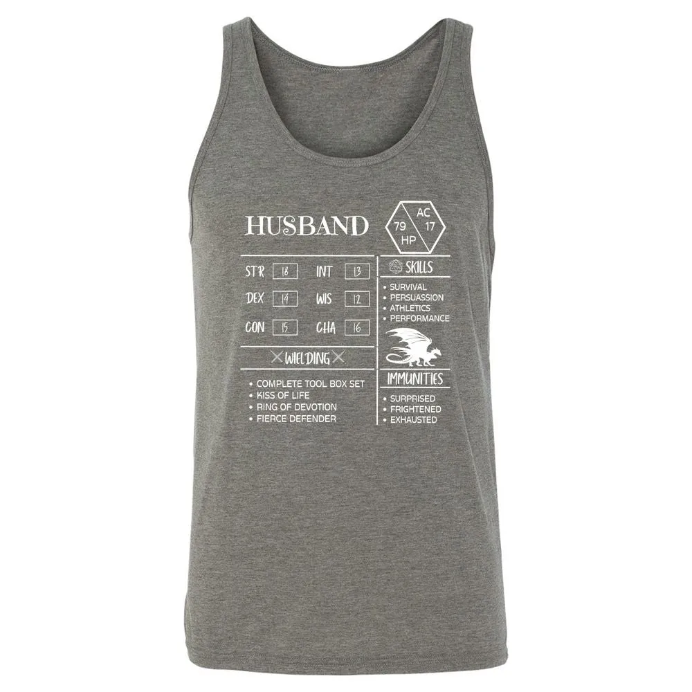 Husband Stats 2 Unisex Jersey Tank - Grey Triblend - 8