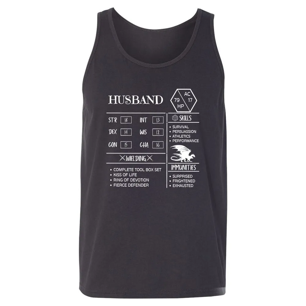 Husband Stats 2 Unisex Jersey Tank - Dark Grey - 7